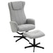 HOMCOM Set Linen Recliner with Footstool Light Grey