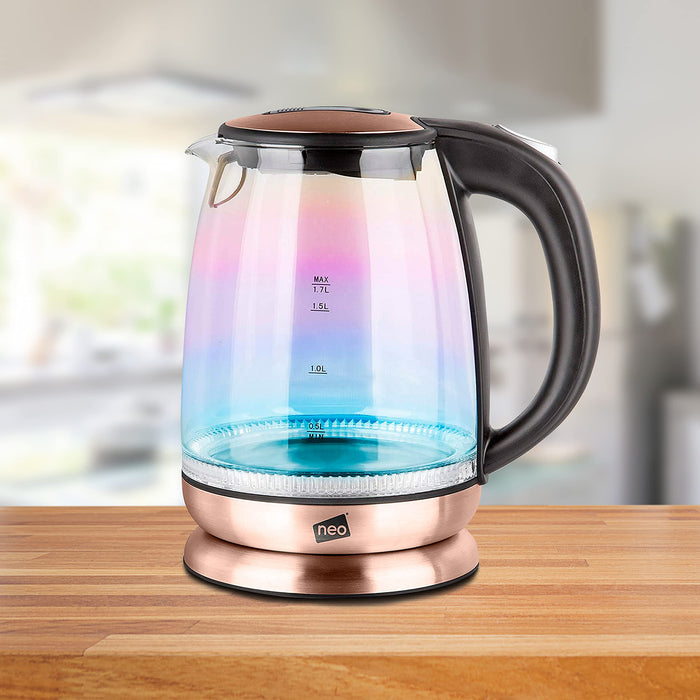 NEO Kettle RAIN-COPPER 1.7 L Glass & Stainless Steel 2200 W Copper