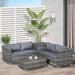 OutSunny Sofa 700 x 700 x 660 mm PE (Polyethylene) rattan, steel Grey