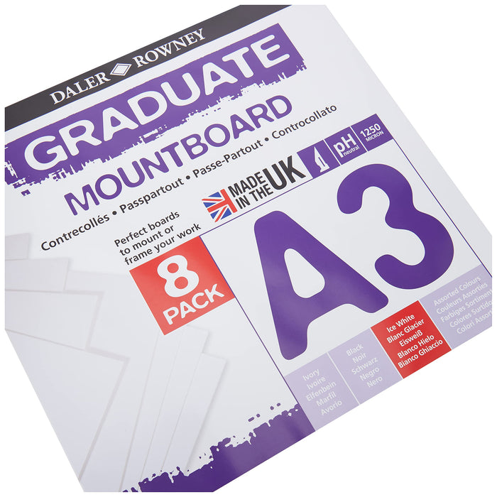 Daler-Rowney Mount Board 329 308 091 Ice White 8 Sheets