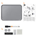 Nobo Mini Desktop or Wall Mountable Magnetic Whiteboard QB05142CD Lacquered Steel Silver Slim Frame 280 x 220 mm Grey