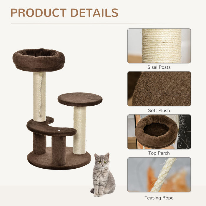 PawHut Cat Tree Brown 400 mm x 650 mm