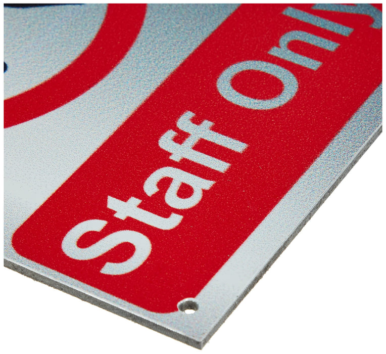 Prohibition Sign Staff Only Self Adhesive Acrylic 20 x 15 cm