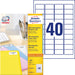 Avery L7654-100 Mini Multipurpose Labels Self Adhesive 45.7 x 25.4 mm White 100 Sheets of 40 Labels