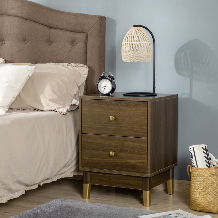 HOMCOM Bedside Table 831-533 Brown 423 (W) x 450 (D) x 580 (H) x 580 - 580 (H) mm