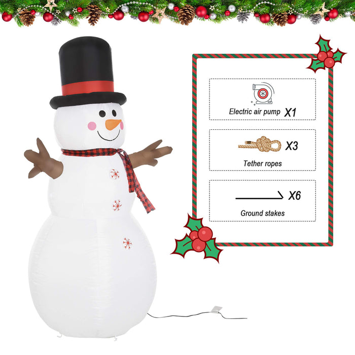 HOMCOM Christmas Snowman Inflatable Multicolour 80 x 182 cm