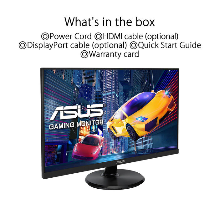 ASUS VA27DQF - LED monitor - gaming - 27" - 1920 x 1080 Full HD (1080p) @ 100 Hz - IPS - 250 cd/m² - 1300:1 - 1 ms - HDMI, DisplayPort - speakers - black