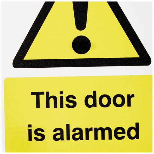 Warning Sign Door Alarmed Vinyl 20 x 15 cm