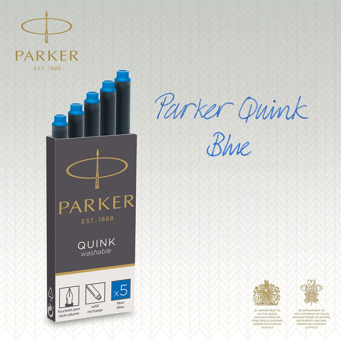 Parker Ink Cartridge Refill Quink Blue Pack of 10