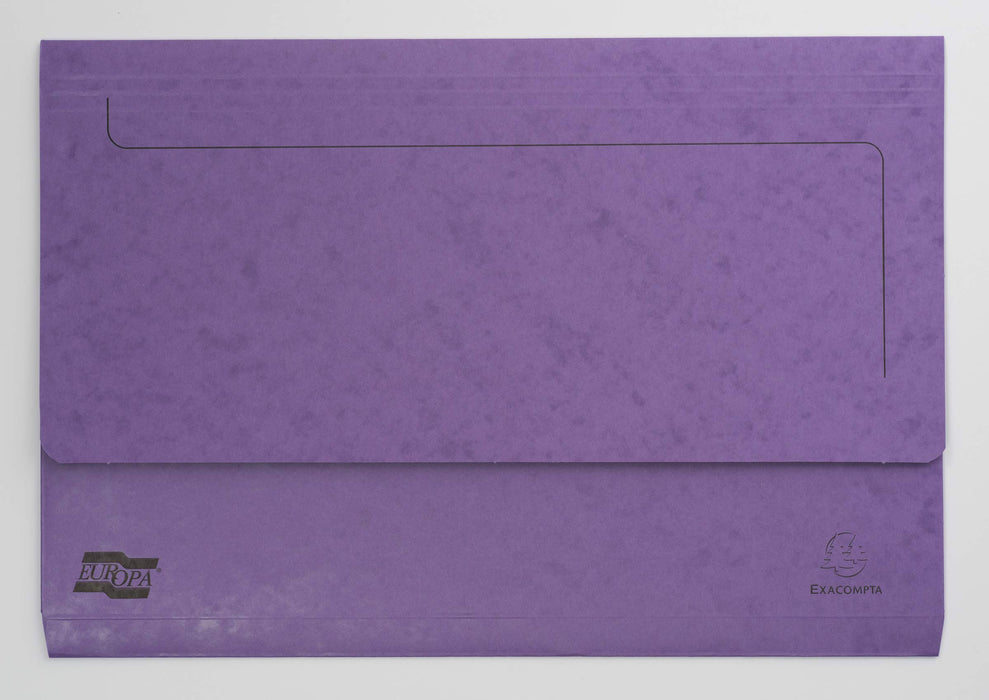 Exacompta Europa Document Wallet 4794Z A4, Foolscap Mottled Pressboard 35.7 (W) x 0.3 (D) x 24.5 (H) cm Lilac Pack of 25