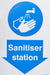 Stewart Superior Health and Safety Sign Sanitiser Station Vinyl Blue, White 30 x 20 cm