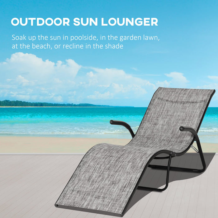 OutSunny Folding Lounge Chair Grey