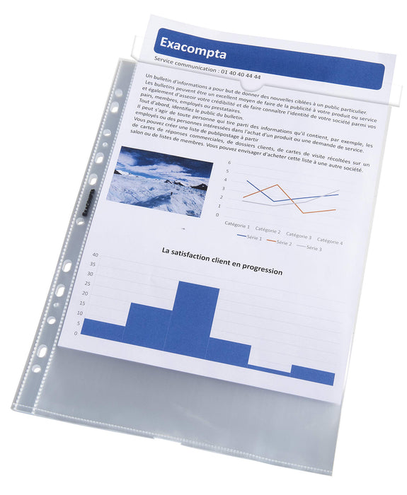 Exacompta Punched Pockets A4 Clear Transparent 0,05mm PP (Polypropylene) Up 31048E Pack of 50