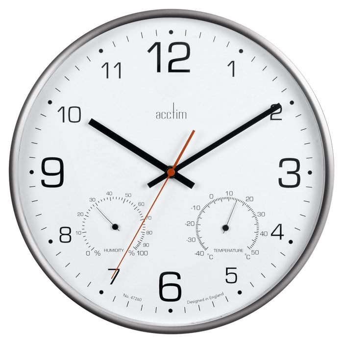 Acctim Wall Clock 29147 30.5 x 30.5 x 4.3 x 30.5 cm Brushed Metal