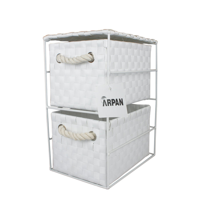 ARPAN Storage Cabinet with 2 Drawers Polypropelene White 18 x 25 x 33 cm