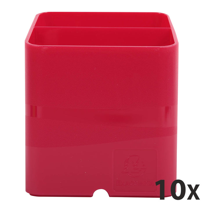 Exacompta Iderama Pen Box Plastic Raspberry 7.4 x 7.4 x 9.3 cm