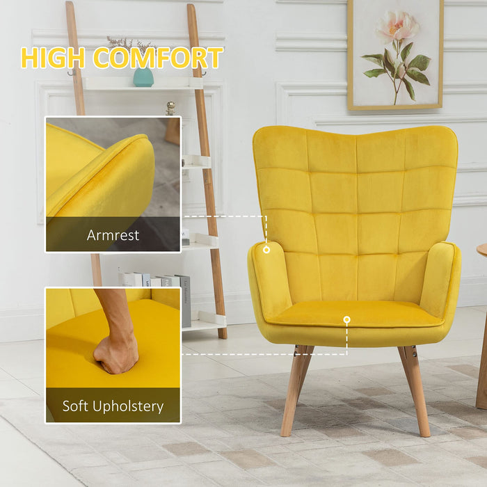 HOMCOM Accent Chair 839-132V70YL Yellow