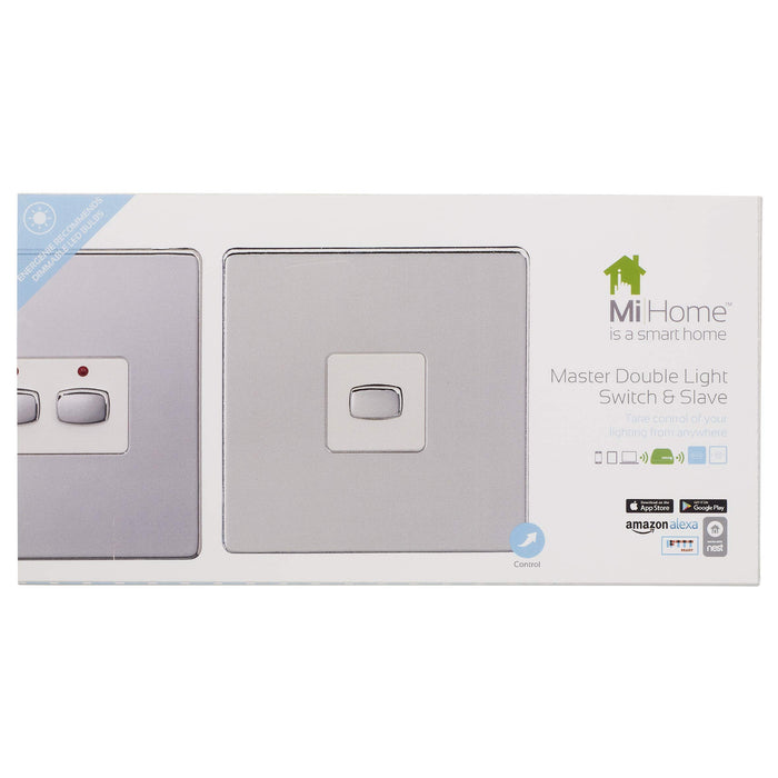 EnerGenie MiHome Smart Polished Chrome 2 Gang Light Switch