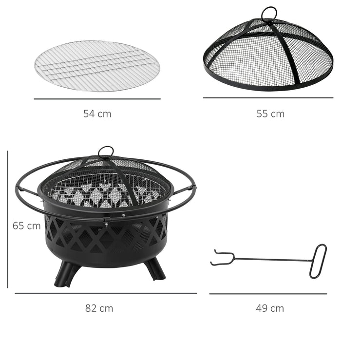 OutSunny Firepit 842-227 Steel