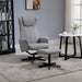 HOMCOM Set Linen Recliner with Footstool Light Grey