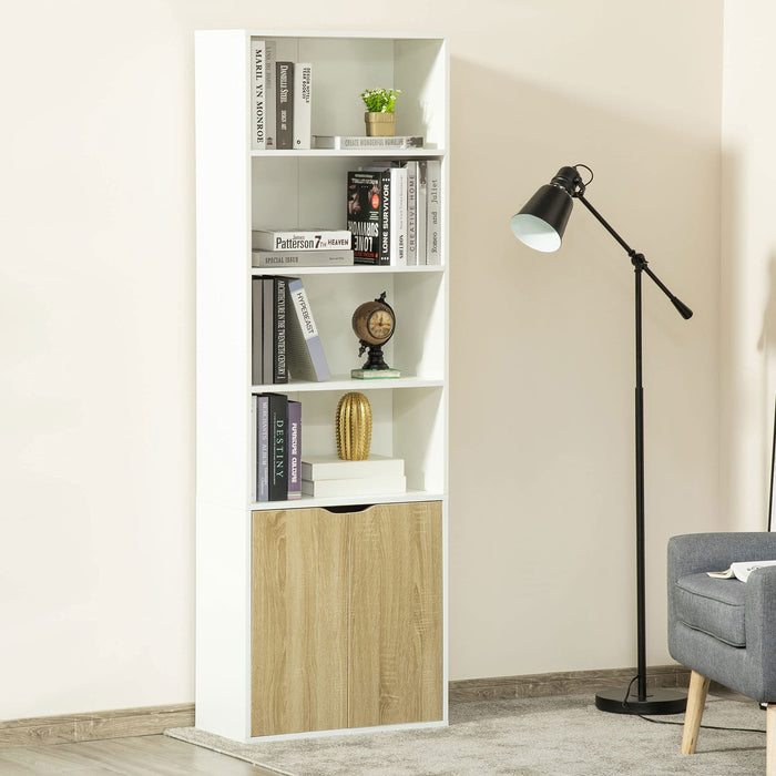 HOMCOM Bookcase Oak 290 x 590 x 1,800 mm