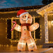 HOMCOM Christmas Gingerbread Man Inflatable Yellow 65 x 240 cm