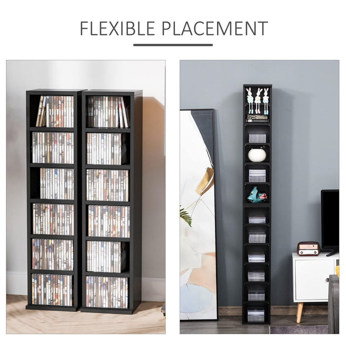 HOMCOM Bookcase Black 225 x 885 mm