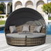 OutSunny Set Outdoor Rattan Lounge Deep Grey