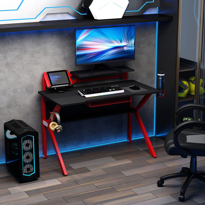 HOMCOM Gaming Desk Black 660 x 940 mm