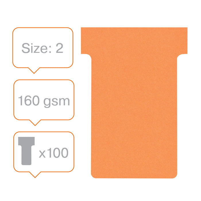 Nobo Size 2 T-Cards Orange 6 x 8.5 cm Pack of 100