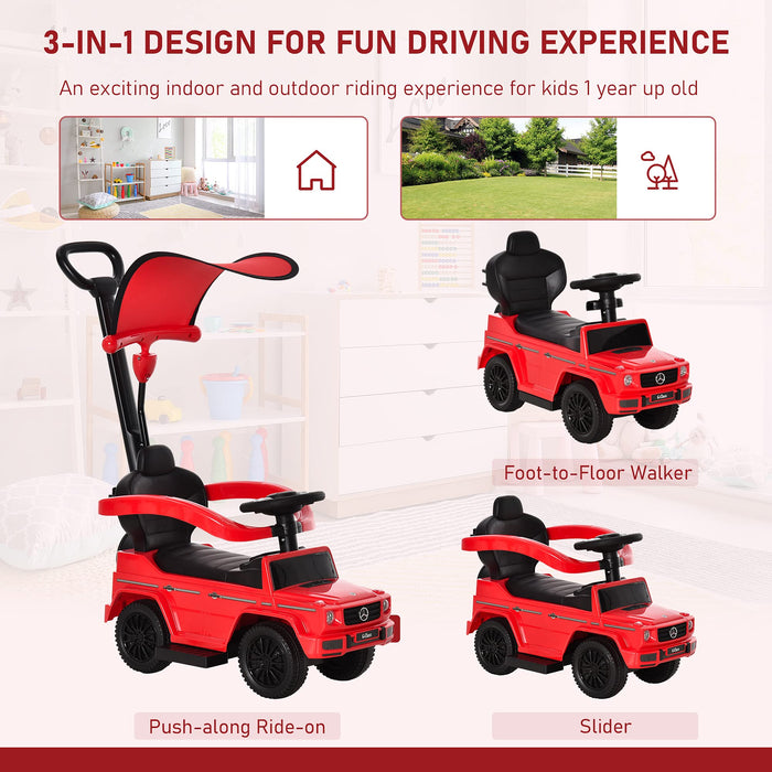 HOMCOM Benz G350 Ride-On Push Along Car Red