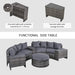 OutSunny Set Outdoor Rattan Furniture Polyester Grey