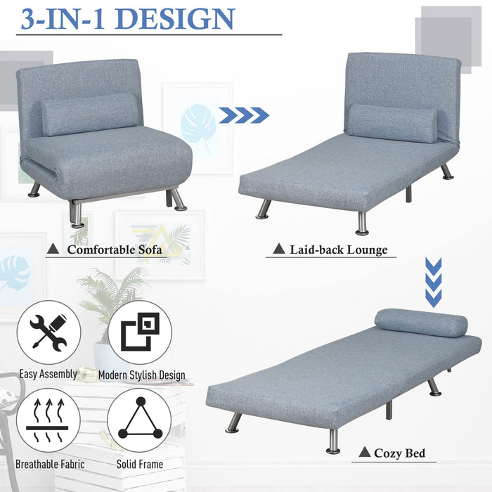 HOMCOM Sofa Bed Grey 700 x 750 mm