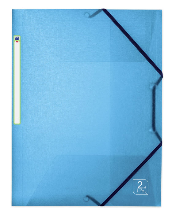 OXFORD Elasticated Three Flap Folder 2nd Life A4 Assorted Polypropylene Pack of 4