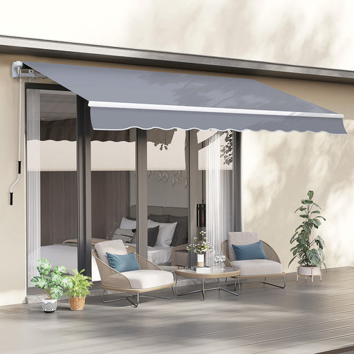 OutSunny Manual Retractable Awning, size (4m x3m)-Grey