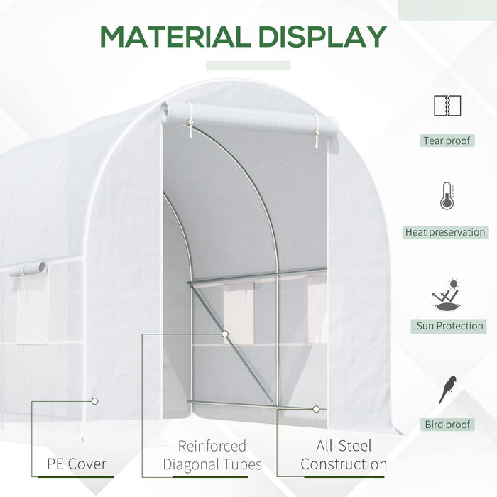 OutSunny Greenhouse Outdoors Waterproof White 2000 mm x 2500 mm x 2000 mm