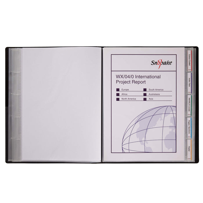 Snopake Display Books 12340 210 x 310 mm Black Polypropylene 25 (W) x 2.6 (D) x 31 (H) cm 40 Pockets