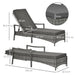 OutSunny Steel, PE Rattan, Polyester Rattan Lounge Grey