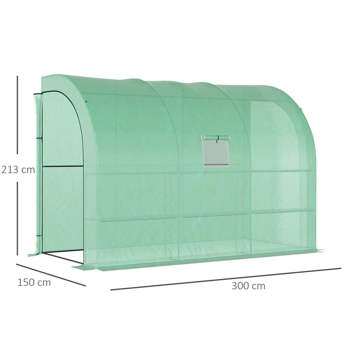 OutSunny Lean to Greenhouse Green 300 x 150 x 215 cm