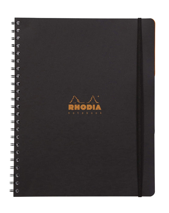 Rhodia Notebook 119236C A4+ Ruled Spiral Bound PP (Polypropylene) Soft Cover Black Perforated 180 Pages 90 Sheets