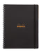 Rhodia Notebook 119236C A4+ Ruled Spiral Bound PP (Polypropylene) Soft Cover Black Perforated 180 Pages 90 Sheets