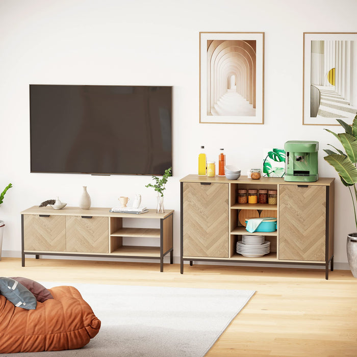 SIDEBOARD STORAGE CABINET OAK