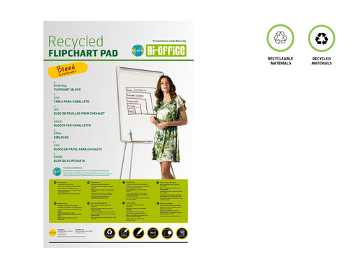 Bi-Office Earth Flipchart Pad Euro 50 Plain 50 Sheets Pack of 5