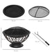 OutSunny Firepit 842-273V00BK Metal, PL (Polyester)