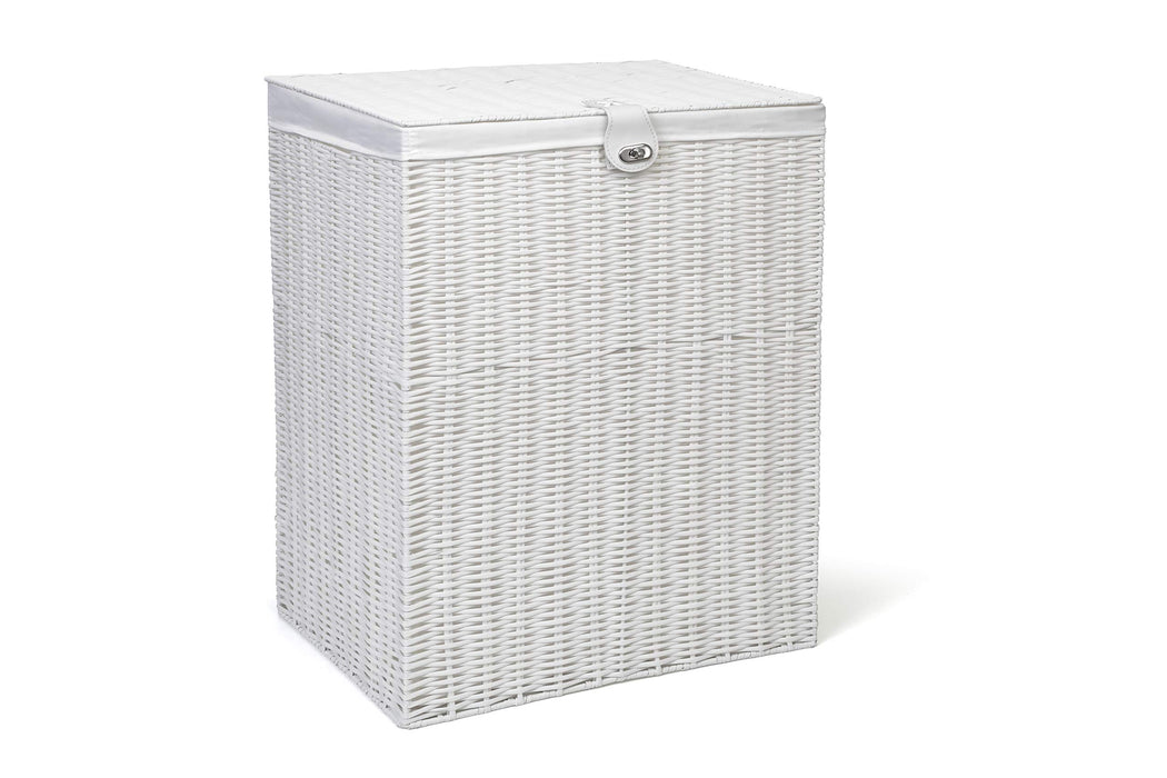 ARPAN Laundry Basket WB-9358-MWT Plastic White 48.6 cm With Removable Lid M