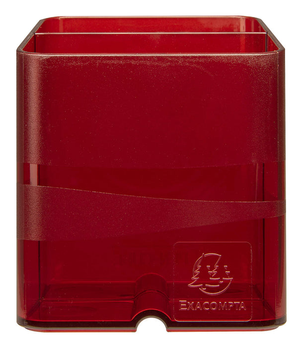 Exacompta Chromaline Pen Box Plastic Red Carmin 7.4 x 7.4 x 9.3 cm