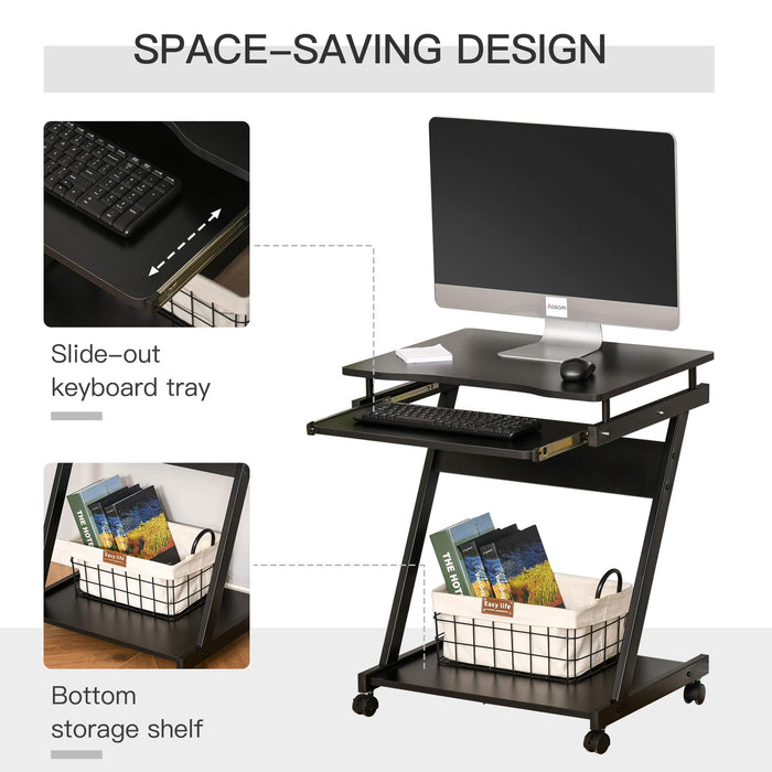 HOMCOM computer desk Black 480 x 730 mm