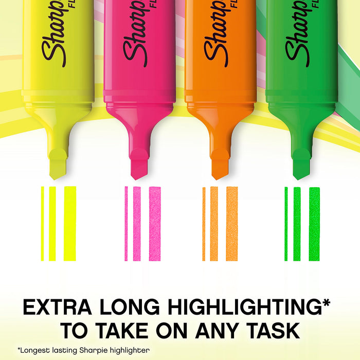 Sharpie FLUO XL Highlighter 1.5-2.7 mm Medium Green, Orange, Pink, Yellow Pack of 4