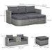 OutSunny Sofa 700 x 1,830 x 620 mm Aluminium, PE (Polyethylene) rattan, PL (Polyester) Grey