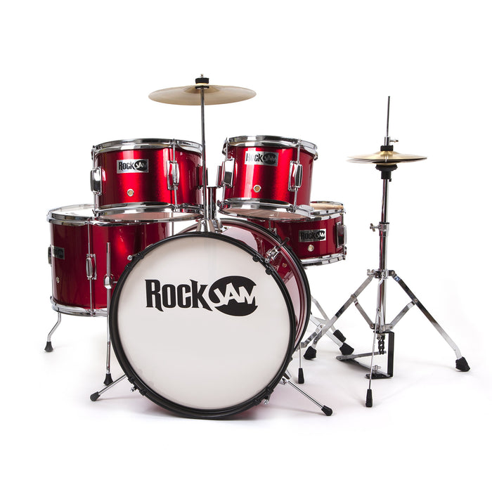 PDT RockJam 5-Piece Junior Drum Set Red